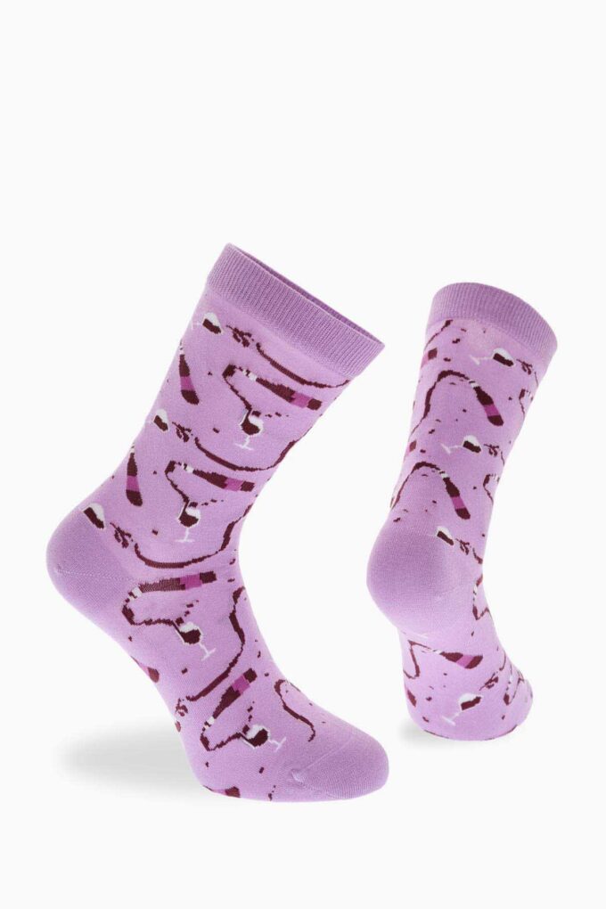 Βαμβακερές κάλτσες με σχέδιο wine