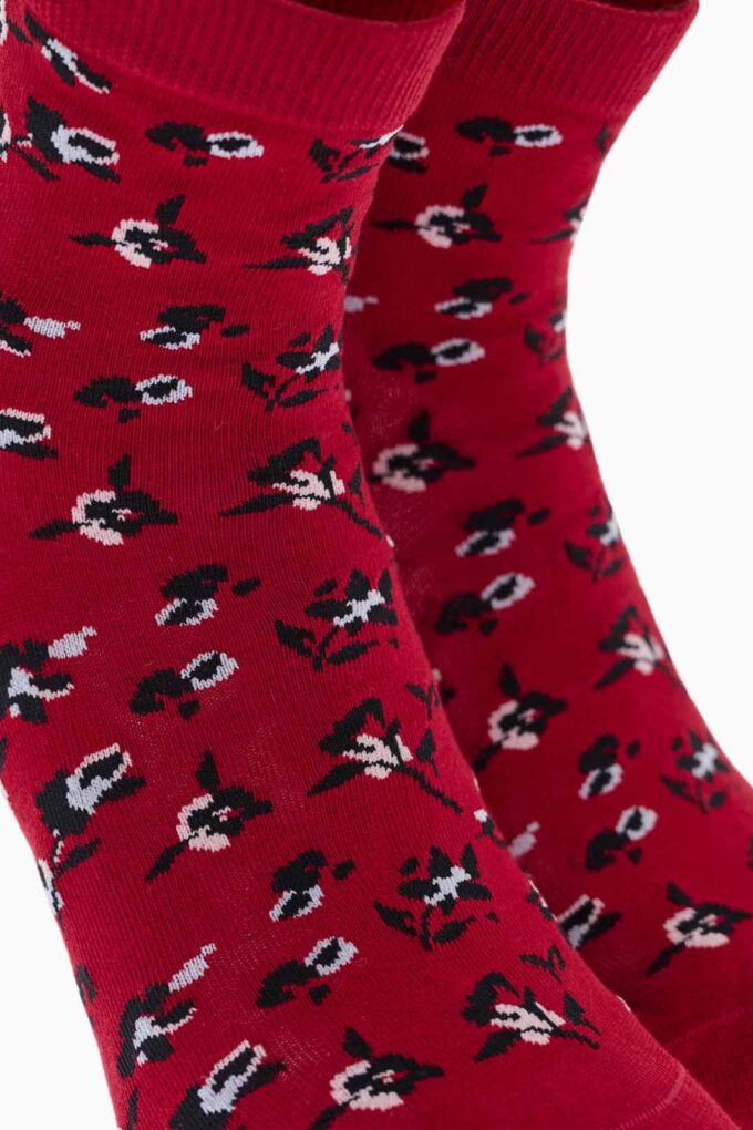 Βαμβακερές ημίκοντες κάλτσες με σχέδιο floral