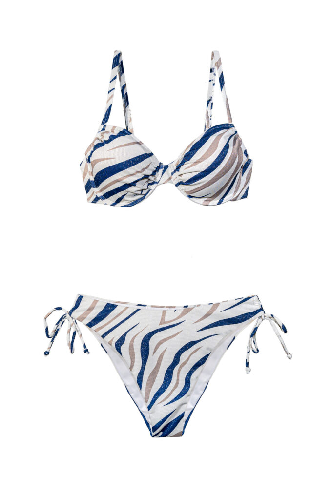 WHITE TIGER γυναικείο μαγιό top ρυθμιζόμενο ανάγλυφο με μπανέλα και cup E