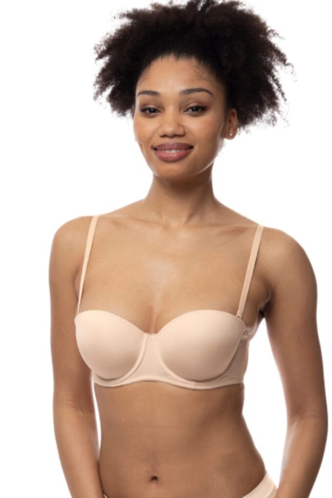 Strapless σουτιέν DORINA Michelle με ελαφριά ενίσχυση, μπανέλα και αποσπώμενες τιράντες για σταθερή στήριξη και άνετη εφαρμογή.