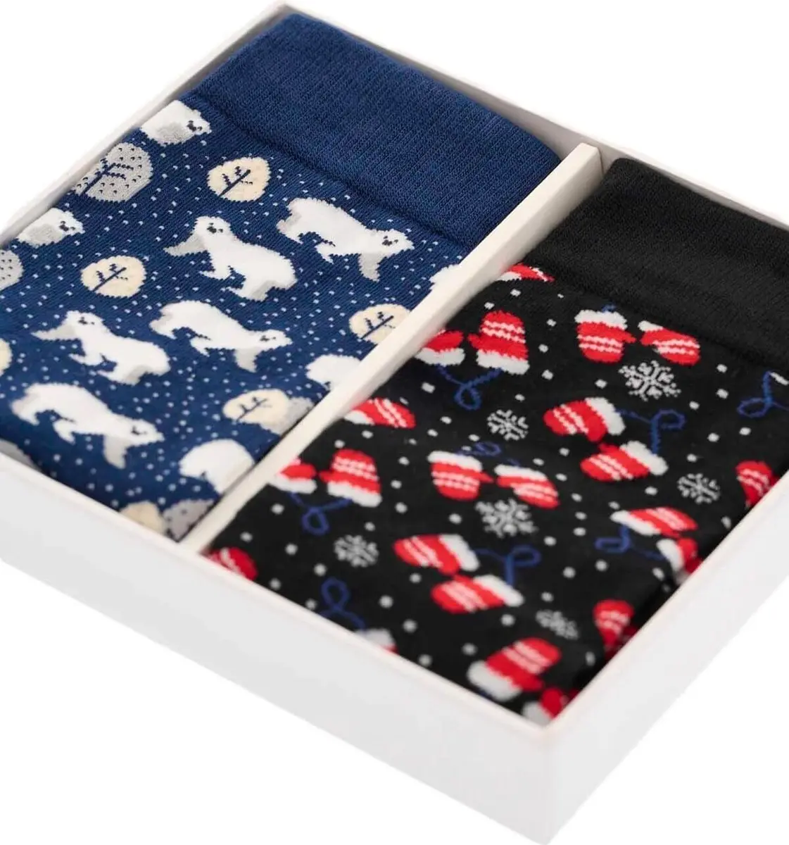 Σετ 2 ζευγάρια κάλτσες bamboo με χριστουγεννιάτικα σχέδια σε gift box Walk unisex